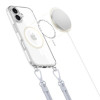 Tech-Protect FlexAir Chain MagSafe Case for Apple iPhone 16, Clear, with Grey and Pink Lanyards