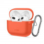 Tech-Protect Silicone Hook case for Apple AirPods 3 with carabiner, Neon Orange