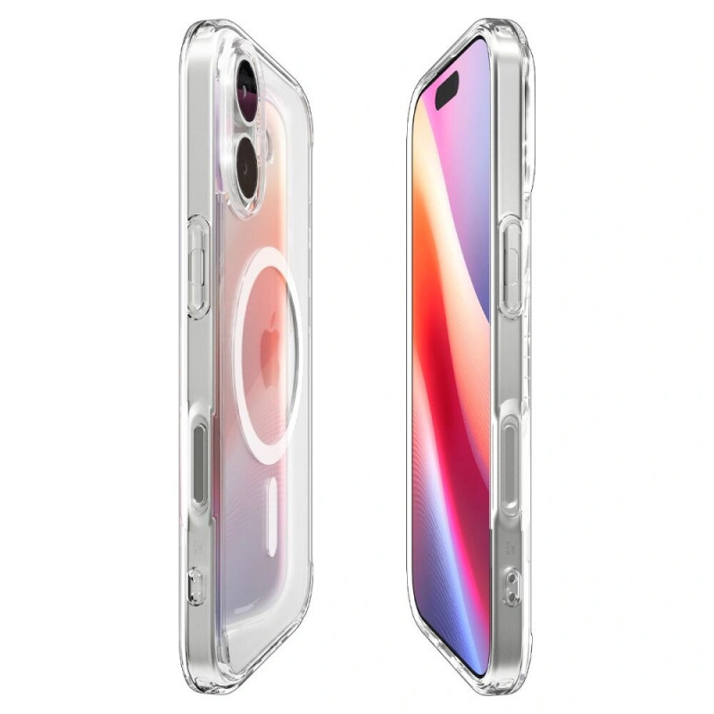 Spigen Ultra Hybrid Mag MagSafe ACS10380 Case for Apple iPhone 17, Clear/White