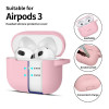 Tech-Protect Silicone Hook case for Apple AirPods 3 with carabiner, Dusty Pink