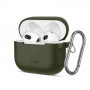 Tech-Protect Silicone Hook case for Apple AirPods 3 with carabiner, Olive Green