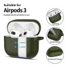 Tech-Protect Silicone Hook case for Apple AirPods 3 with carabiner, Olive Green