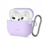 Tech-Protect Silicone Hook case for Apple AirPods 3 with carabiner, Lavender