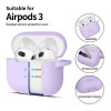 Tech-Protect Silicone Hook case for Apple AirPods 3 with carabiner, Lavender