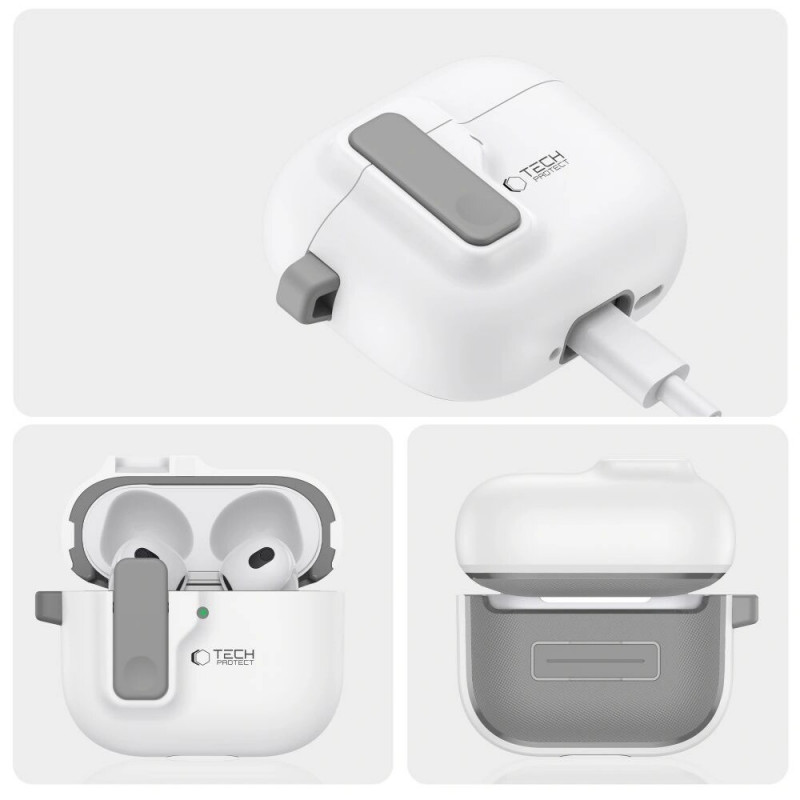 Tech-Protect Slim Hook Case for Apple AirPods 4, White