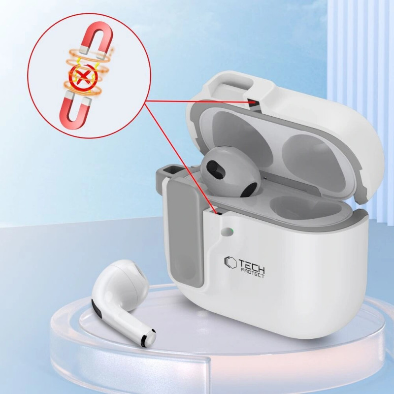 Tech-Protect Slim Hook Case for Apple AirPods 4, White