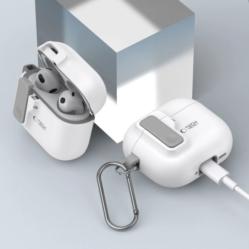 Tech-Protect Slim Hook Case for Apple AirPods 4, White