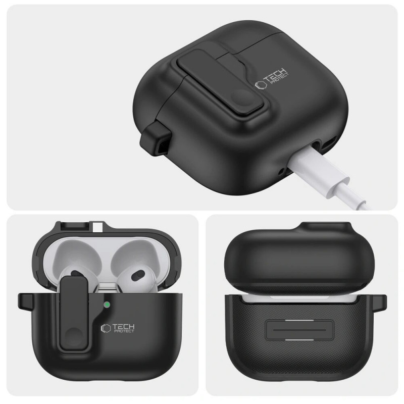 Tech-Protect Slim Hook Case for Apple AirPods 4, Black