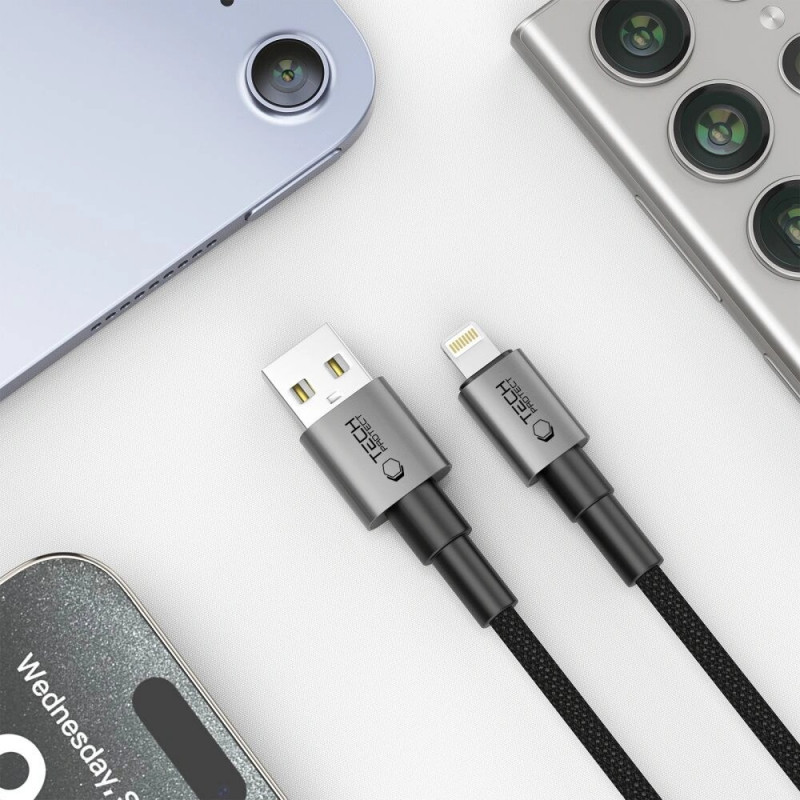 Tech-Protect Ultraboost DNA USB-A / Lightning Cable 15W/2.4A 100 cm, Iron Grey