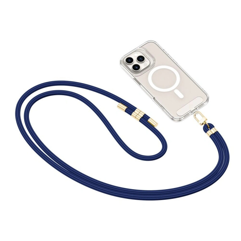 Tech-Protect C7S Rope Crossbody phone strap, Navy Blue/gold