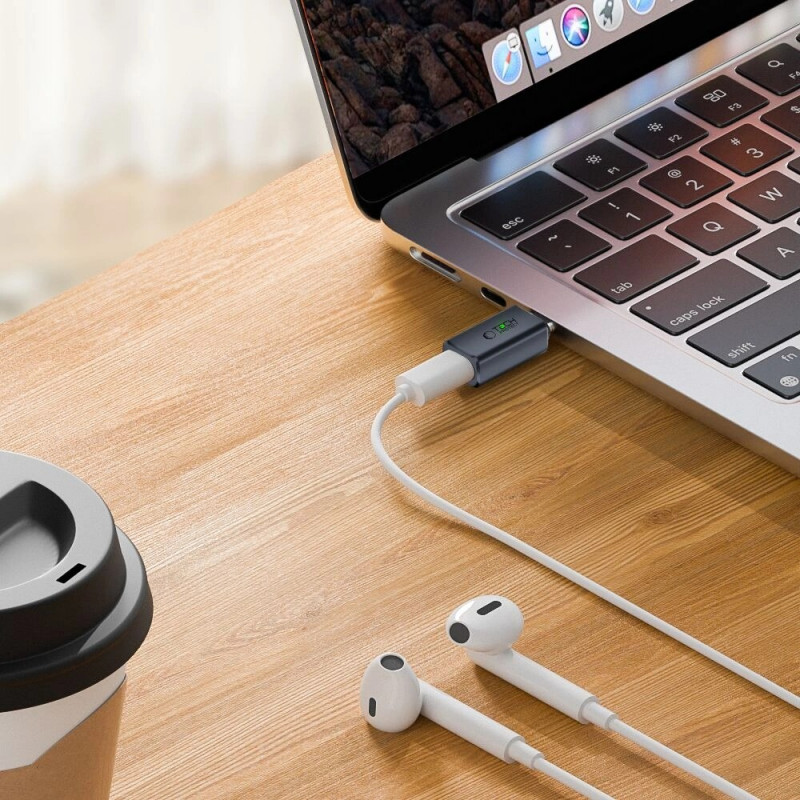 Tech-Protect UltraBoost USB-C to Lightning audio adapter, grey