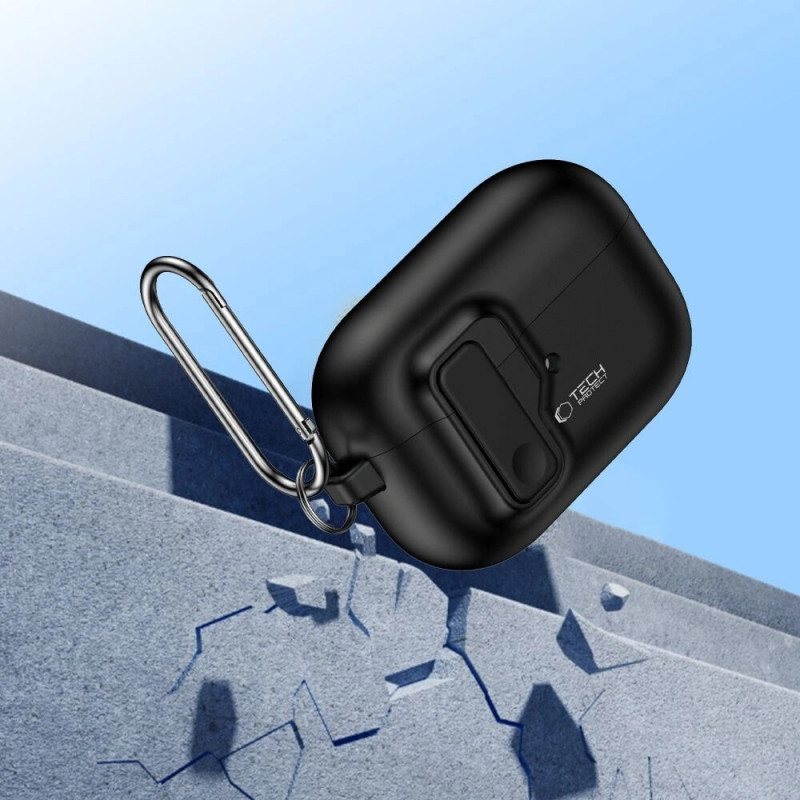 Tech-Protect Slim Hook Case with Carabiner for Apple AirPods Pro 1 / 2, Black