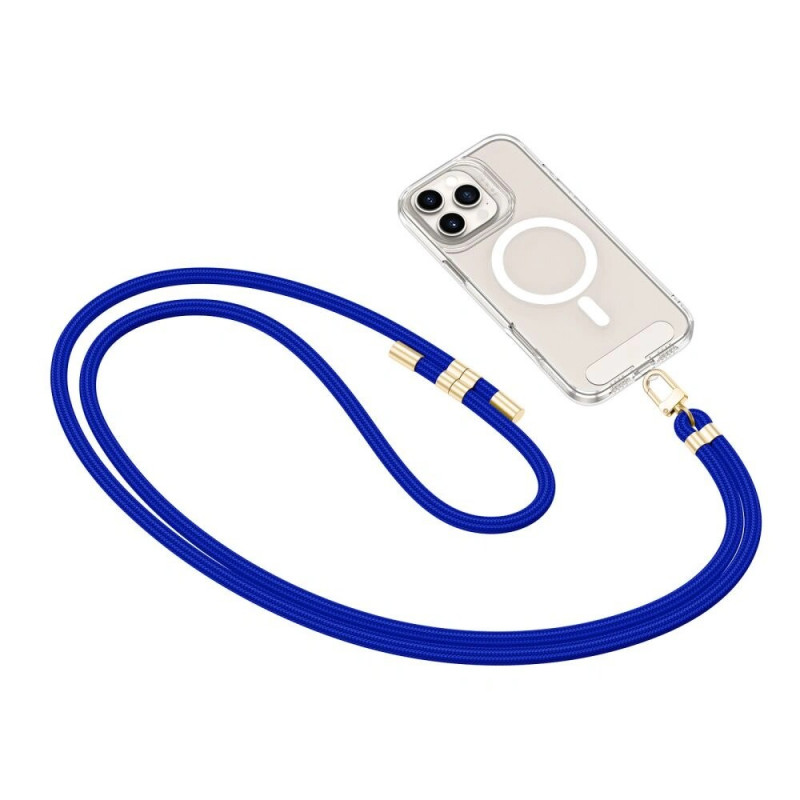 Tech-Protect C7S Rope Crossbody phone strap, Cobalt Blue/gold