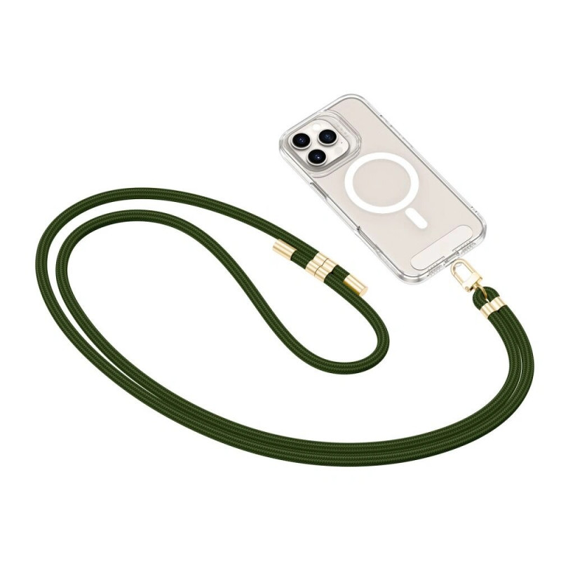 Tech-Protect C7S Rope Crossbody phone strap, Hunter Green/gold