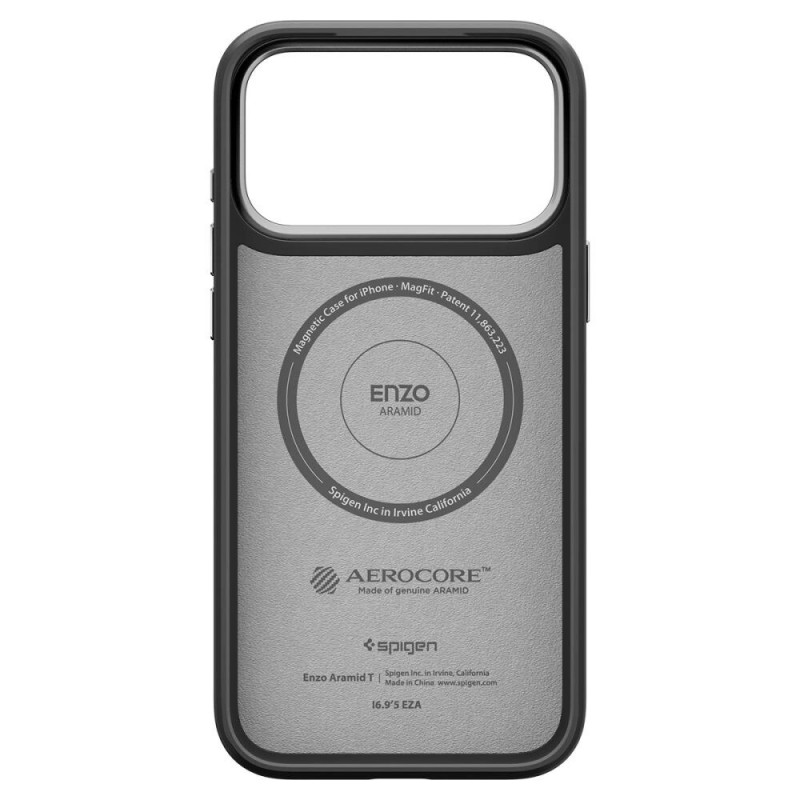 Spigen Enzo Aramid T Mag MagSafe Case for Apple iPhone 17 Pro Max / 18 Pro Max, Black/Silver