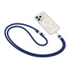 Tech-Protect C7S Rope Crossbody phone strap, Navy Blue/silver