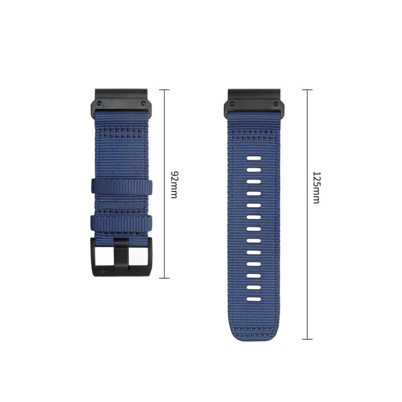 Tech-Protect Nylon Classic Watch Strap for Garmin Fenix 5X / 5X Plus / 6X / 6X Pro / 7X / 8 / 8 Pro / 9 / 9 Pro 47 mm, Midnight Navy