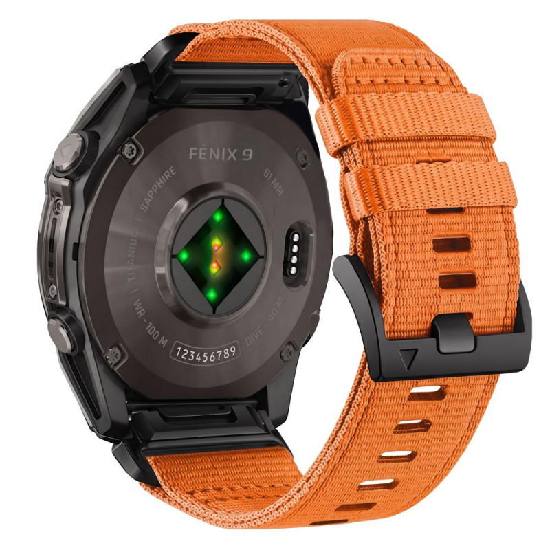 Tech-Protect Nylon Classic Watch Strap for Garmin Fenix 5X / 5X Plus / 6X / 6X Pro / 7X / 8 / 8 Pro / 9 / 9 Pro 51 mm, Signal Orange