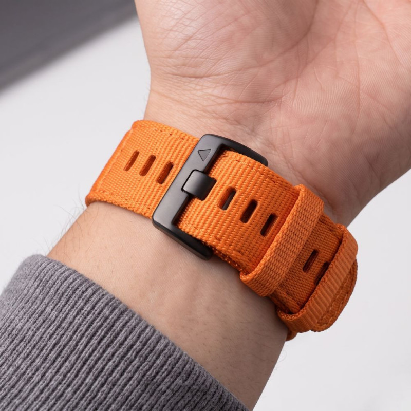 Tech-Protect Nylon Classic Watch Strap for Garmin Fenix 5X / 5X Plus / 6X / 6X Pro / 7X / 8 / 8 Pro / 9 / 9 Pro 51 mm, Signal Orange