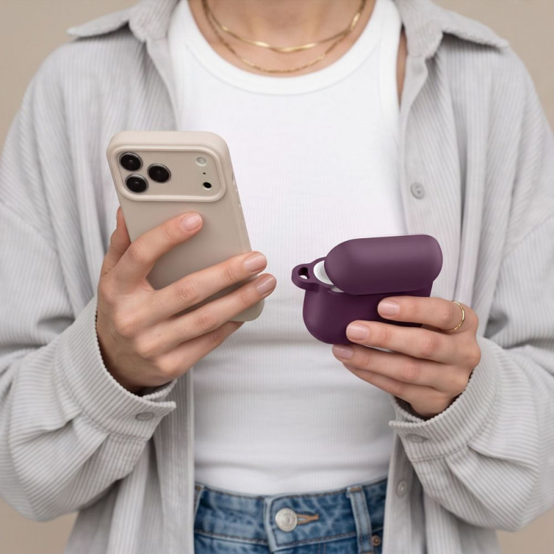 Tech-Protect Silicone Hook Apple AirPods 4 / 5 Case THP6094, Burgundy