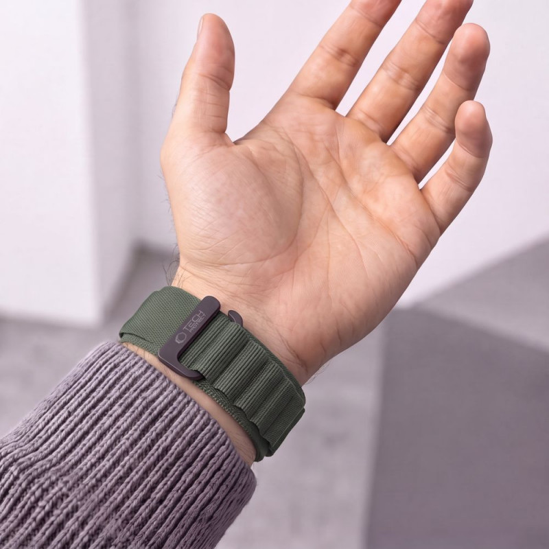 Tech-Protect Nylon Pro watch strap for Garmin Fenix 5X / 5X Plus / 6X / 6X Pro / 7X / 8 / 8 Pro / 9 / 9 Pro (47 mm), military green