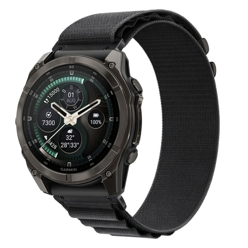 Tech-Protect Nylon Pro THP6035 watch strap for Garmin Fenix 5X / 5X Plus / 6X / 6X Pro / 7X / 8 / 8 Pro / 9 / 9 Pro (51 mm), black