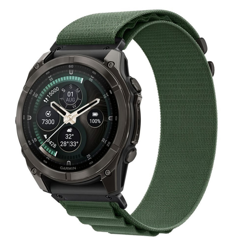 Tech-Protect Nylon Pro THP6036 watch strap for Garmin Fenix 5X / 5X Plus / 6X / 6X Pro / 7X / 8 / 8 Pro / 9 / 9 Pro (51 mm), military green