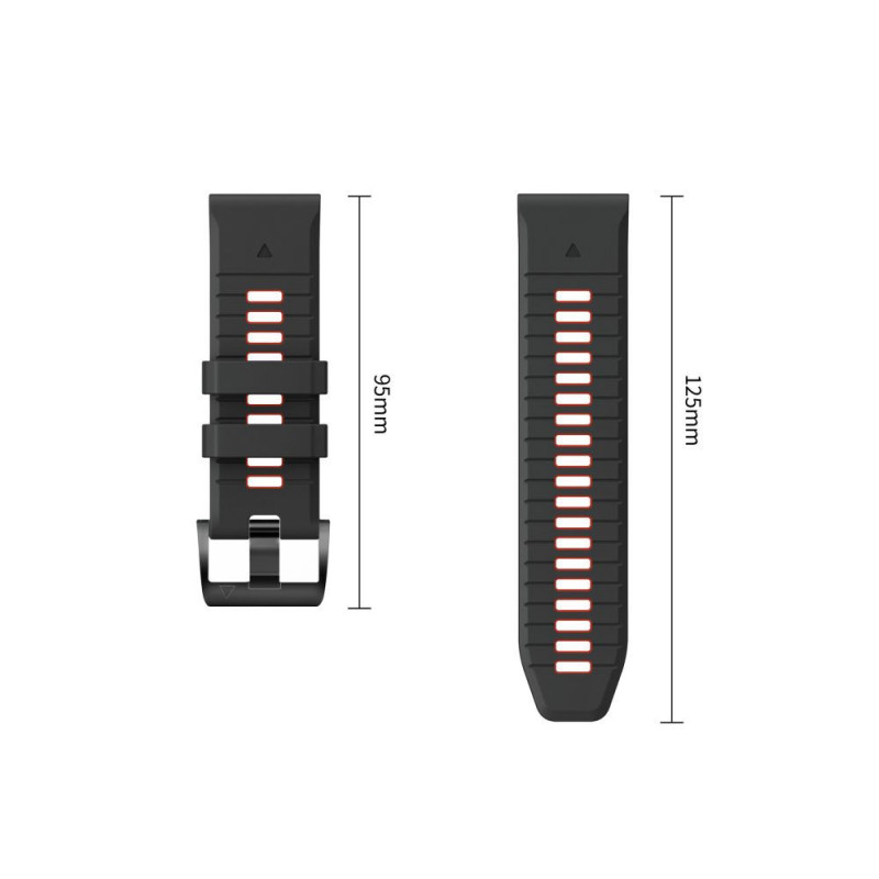 Tech-Protect Iconband Pro watch strap for Garmin Fenix 5X / 5X Plus / 6X / 6X Pro / 7X / 8 / 8 Pro / 9 / 9 Pro (47 mm), black / red