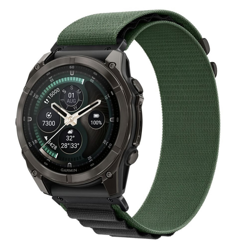 Tech-Protect Nylon Pro THP6034 watch strap for Garmin Fenix 5X / 5X Plus / 6X / 6X Pro / 7X / 8 / 8 Pro / 9 / 9 Pro (51 mm), green / black