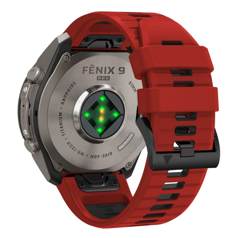 Tech-Protect Iconband Pro THP6050 watch strap for Garmin Fenix 5X / 5X Plus / 6X / 6X Pro / 7X / 8 / 8 Pro / 9 / 9 Pro (47 mm), red / black