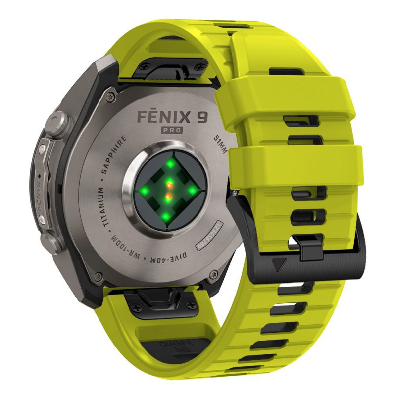 Tech-Protect Iconband Pro THP6051 watch strap for Garmin Fenix 5X / 5X Plus / 6X / 6X Pro / 7X / 8 / 8 Pro / 9 / 9 Pro (47 mm), lime / black