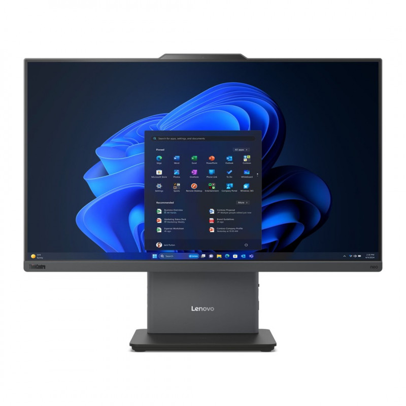 Lenovo ThinkCentre neo 50a G5 All-in-One PC, 23.8" FHD Touch, Intel Core 7 240H, 16 GB DDR5 RAM, 1 TB SSD, Windows 11 Pro, Luna Grey + Kensington K64467M-M1