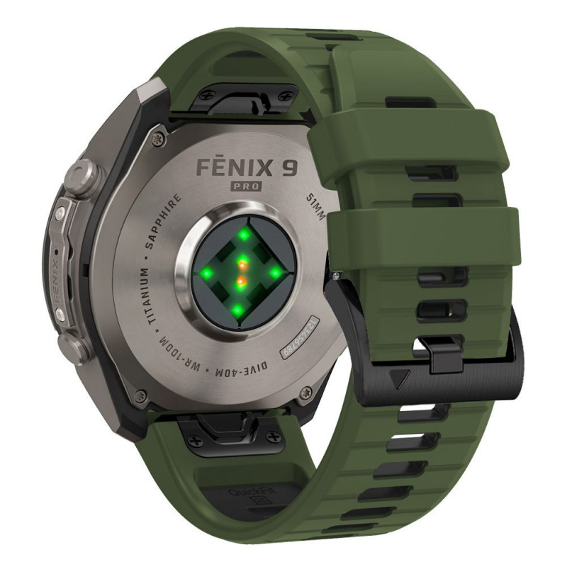 Tech-Protect Iconband Pro THP6041 watch strap for Garmin Fenix 5X / 5X Plus / 6X / 6X Pro / 7X / 8 / 8 Pro / 9 / 9 Pro (51 mm), green / black
