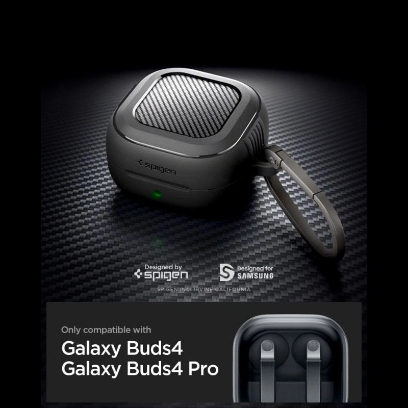 Spigen Rugged Armor case for Samsung Galaxy Buds 4 / 4 Pro, Matte Black