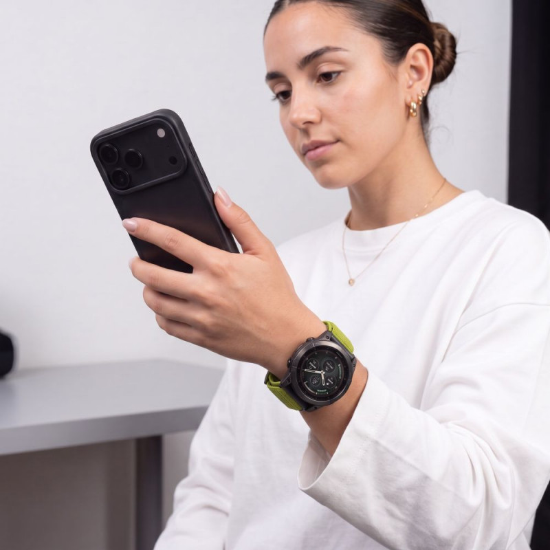 Tech-Protect NylonLoop THP6106 watch strap for Garmin Fenix 5X / 5X Plus / 6X / 6X Pro / 7X / 8 / 8 Pro / 9 / 9 Pro (51 mm), electric lime