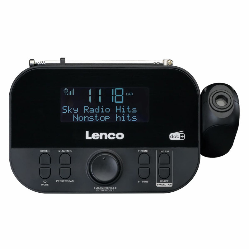 Lenco CR-615BK Radio Alarm Clock with Projection, DAB+/FM, black