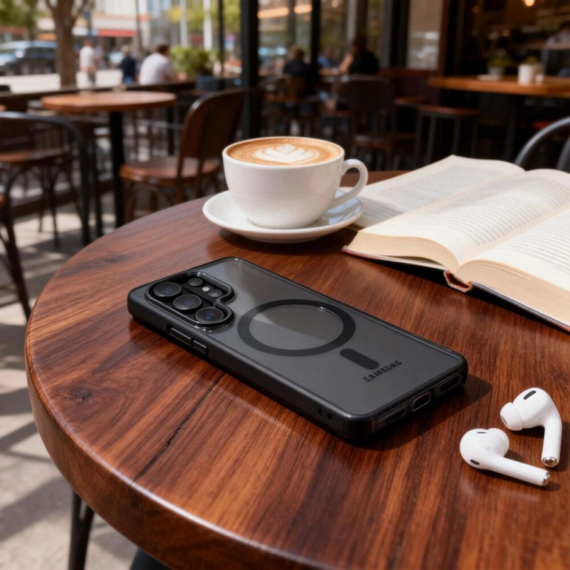 Tech-Protect Magmat MagSafe Case for Samsung Galaxy S26 Ultra, Black/Clear