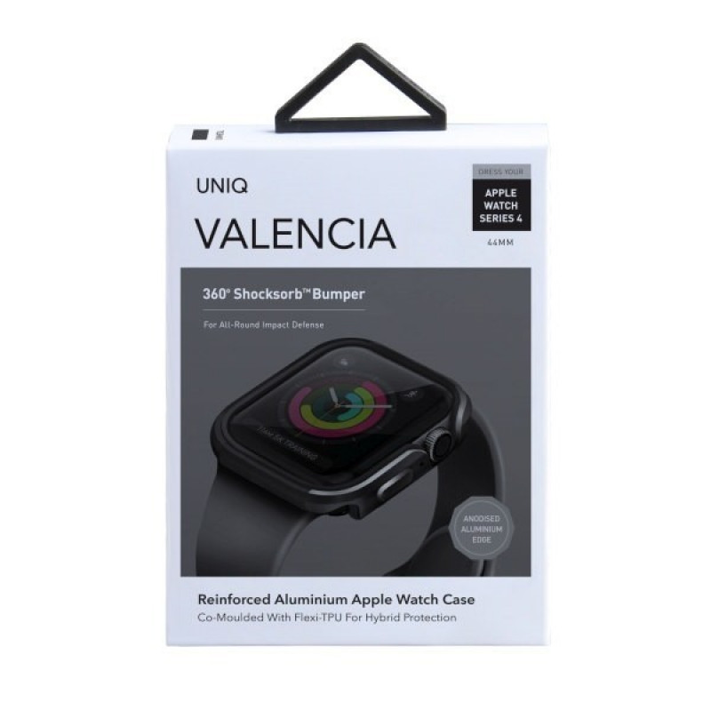 UNIQ Valencia Case for Apple Watch Series 4/5/6/SE 44 mm, Gunmetal Grey