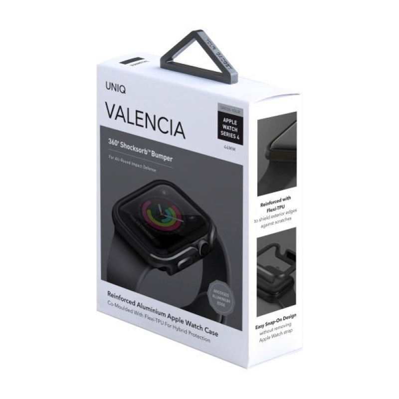 UNIQ Valencia Case for Apple Watch Series 4/5/6/SE 44 mm, Gunmetal Grey