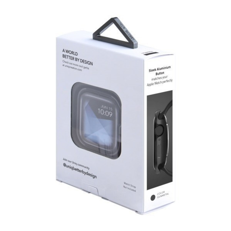 UNIQ Valencia Case for Apple Watch Series 4/5/6/SE 44 mm, Gunmetal Grey