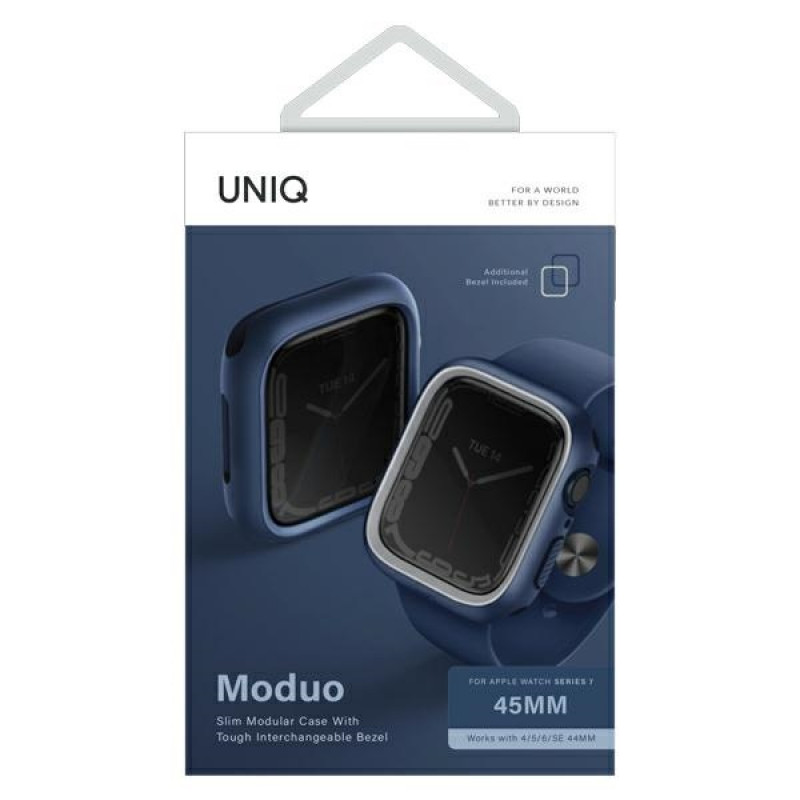 UNIQ Moduo Case for Apple Watch 4/5/6/7/8/9/SE 44/45 mm, Blue-Grey