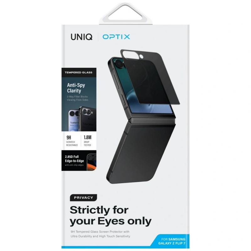 UNIQ Optix Privacy Tempered Glass Screen Protector for Samsung Galaxy Z Flip7