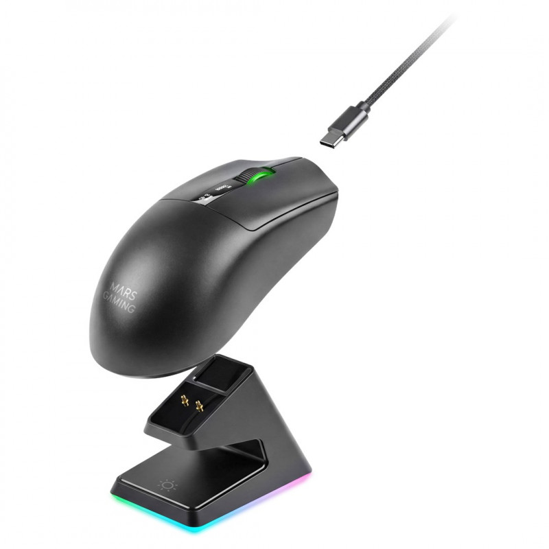 Mars Gaming MMW-ELITE Wireless Gaming Mouse, 20000 DPI, Bluetooth 5.4, 2.4 GHz, Black