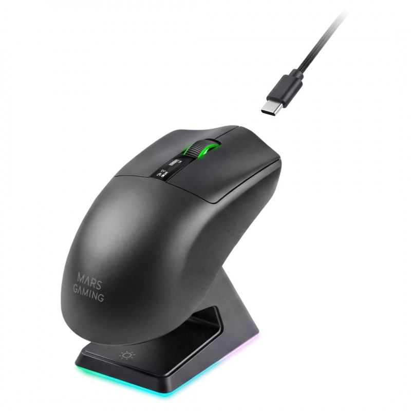 Mars Gaming MMW-ELITE Wireless Gaming Mouse, 20000 DPI, Bluetooth 5.4, 2.4 GHz, Black