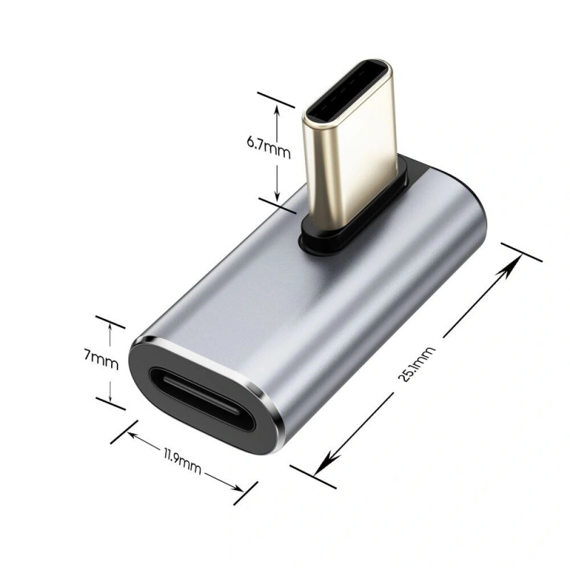 Tech-Protect UltraBoost AA03 USB-C Angled Adapter, Grey