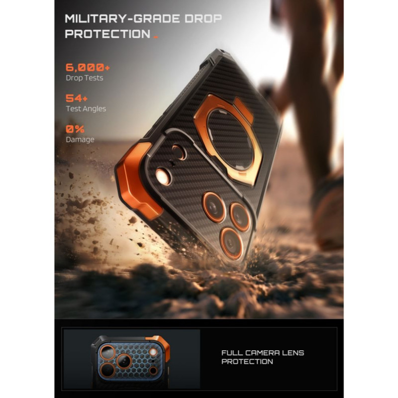 Supcase UB Grip Mag MagSafe Aramid Case for Apple iPhone 17 Pro Max / 18 Pro Max, Black/Orange