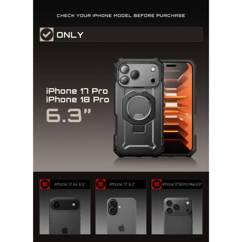 Supcase Grip Pro Mag MagSafe Case for Apple iPhone 17 Pro / 18 Pro, Black