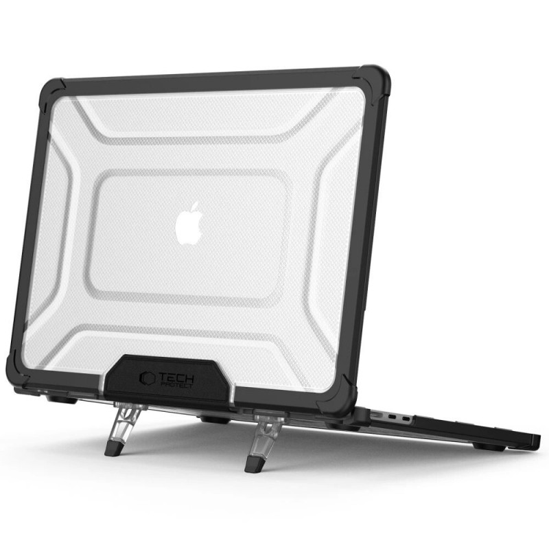 Tech-Protect SmartShell Pro Case for Apple MacBook Air 13" (M2/M3/M4/M5) 2023-2025, Black/Clear