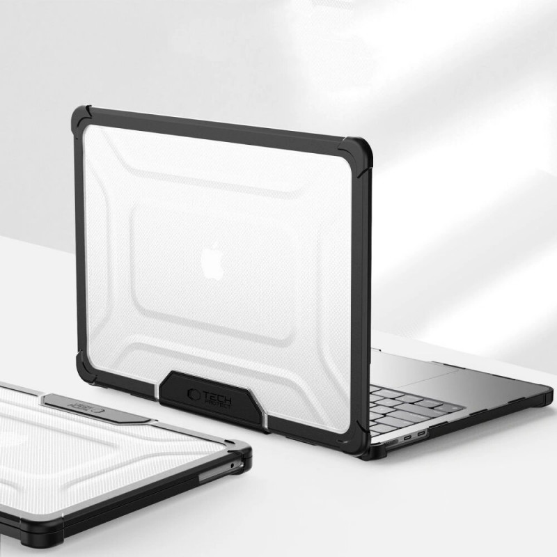 Tech-Protect SmartShell Pro Case for Apple MacBook Air 13" (M2/M3/M4/M5) 2023-2025, Black/Clear