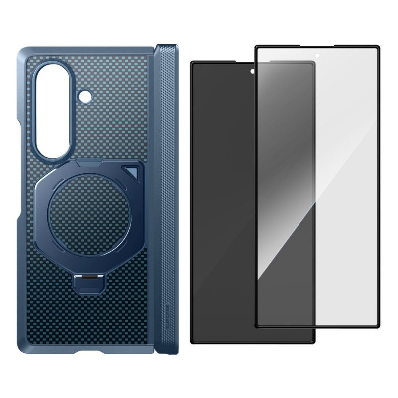 Supcase UB Aero MagSafe Case for Samsung Galaxy Z Fold 8 Ultra with Tempered Glass and Privacy Glass, Aramid Blue